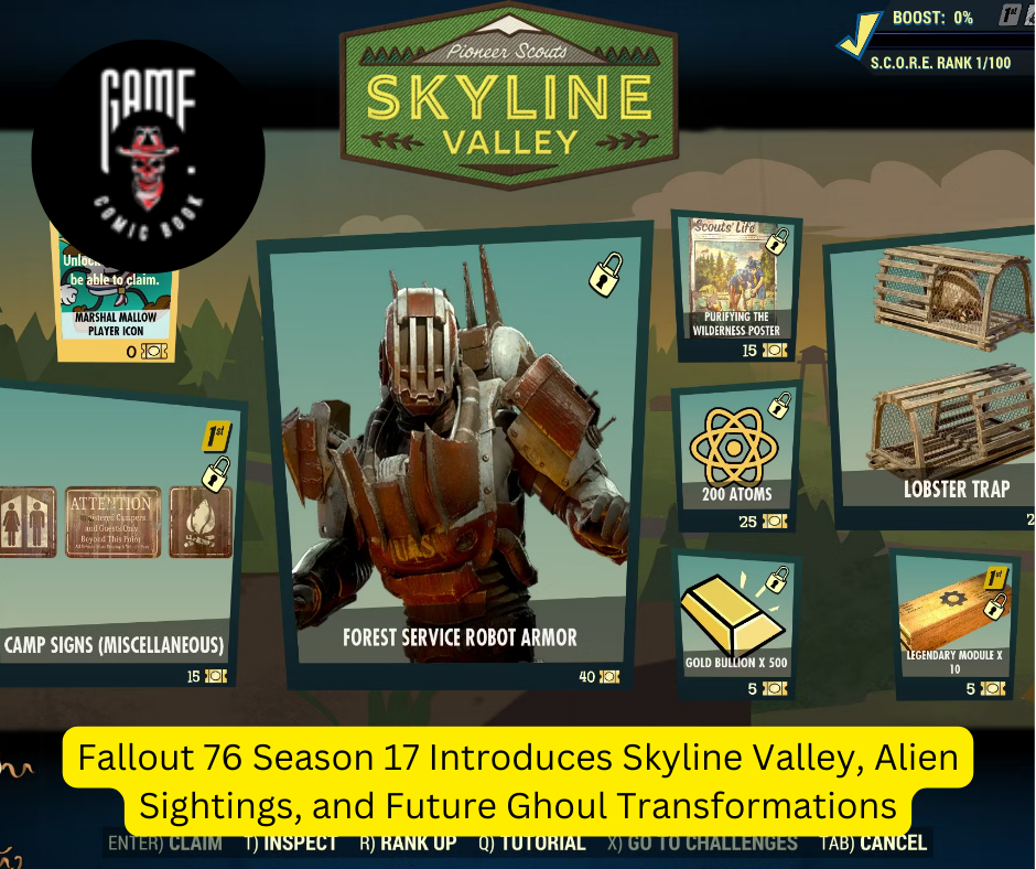 Fallout 76 Season 17 Introduces Skyline Valley, Alien Sightings, and Future Ghoul Transformations