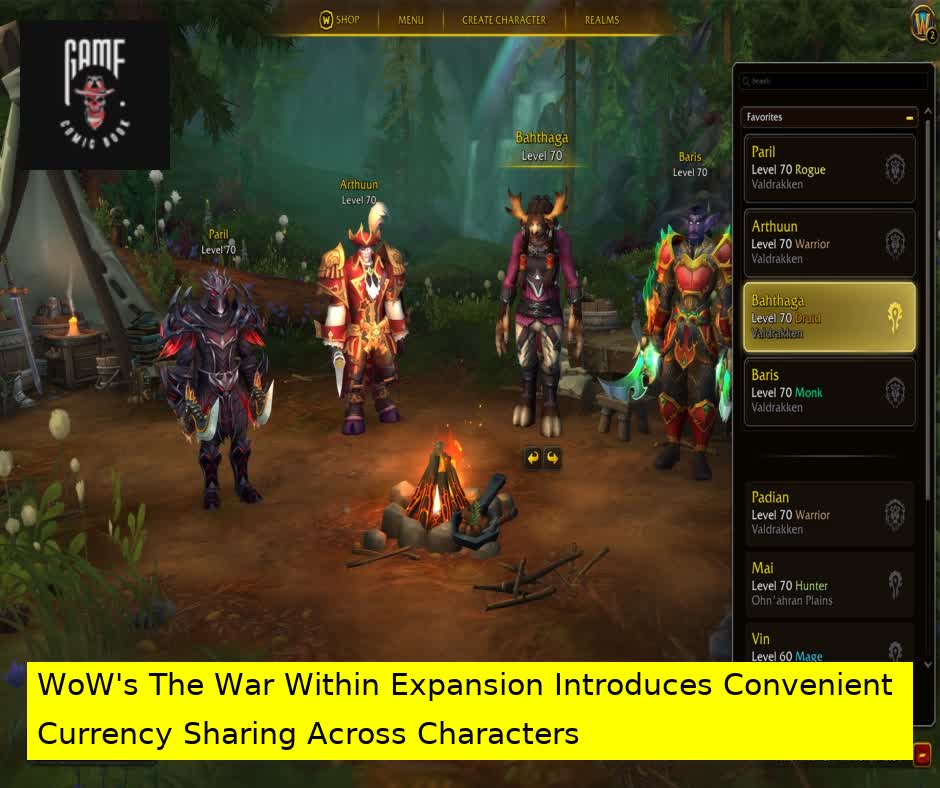 WoW's The War Within Expansion Introduces Convenient Currency Sharing Across Characters